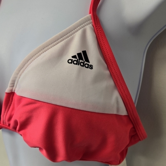 Adidas Cross Back bikini top Neon Red and White 12 - Picture 5 of 12